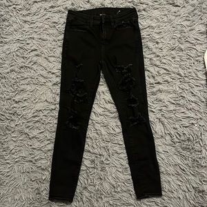 Black American eagle ripped next level stretch, skinny jeans